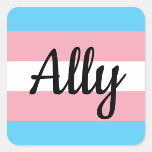 Trans Flag Ally Square Sticker