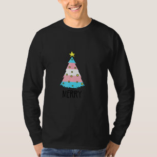 Trans Flag Christmas Tree Merry LGBT Transgender T-Shirt