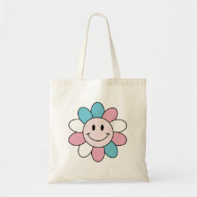 Trans flag colour with a daisy flower smile