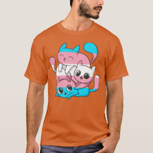 Trans Flag Colours Cats Pride Transgender I T-Shirt