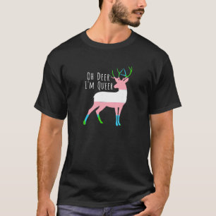 Trans Flag Oh Deer I m Queer Funny LGBT Gay Pride T-Shirt