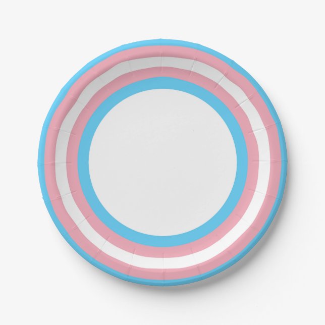 Trans Flag  Paper Plate (Front)
