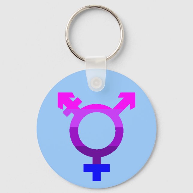 Trans Flag Symbol 2 Key Ring (Front)