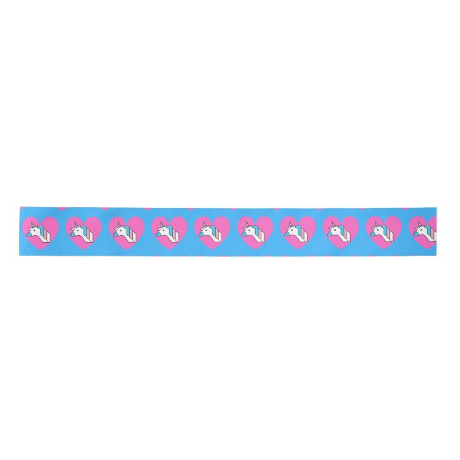 Trans Flag Unicorn Satin Ribbon (Front)