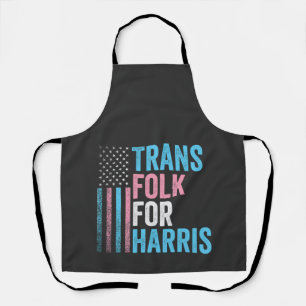 Trans Folk For Harris Election Transgender LGBT Apron