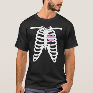 Trans Halloween Pride Skeleton Lgbtq Transgender T-Shirt
