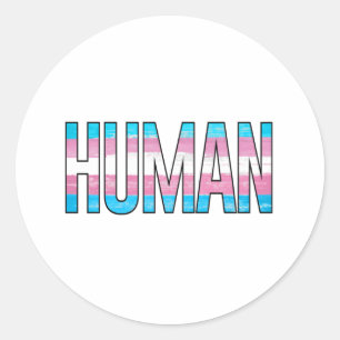 Trans Human Classic Round Sticker