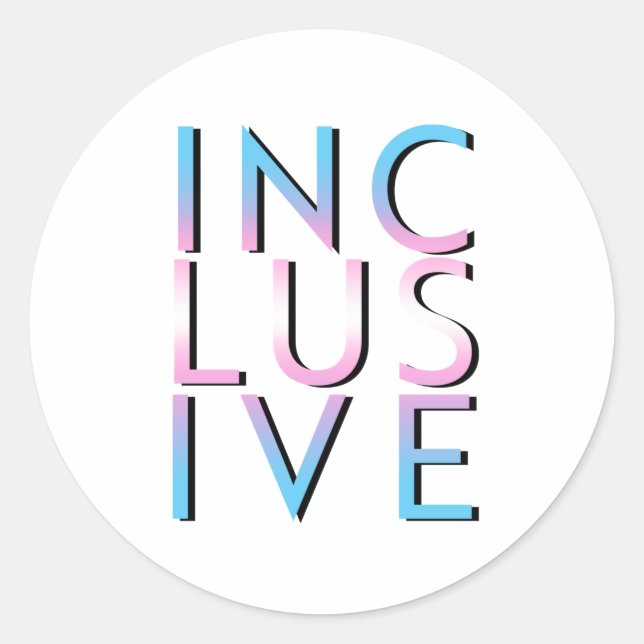 Trans Inclusive Colours Classic Round Sticker (Front)