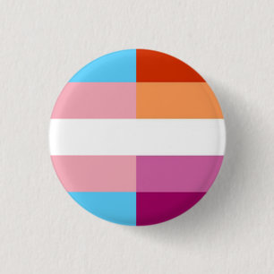 Trans Lesbian flag 50-50% 3 Cm Round Badge