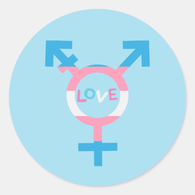 Trans Love Symbol Sticker (Front)