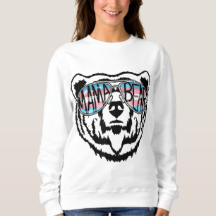 Trans Mama Bear Proud Mum Ally Transgender Rainbow Sweatshirt