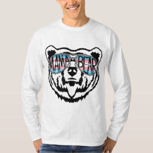 Trans Mama Bear Proud Mum Ally Transgender Rainbow T-Shirt