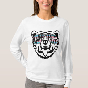 Trans Mama Bear Proud Mum Ally Transgender Rainbow T-Shirt