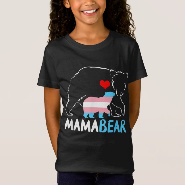Trans Mama Bear Proud Mum Rainbow Transgender Moth T-Shirt (Front)