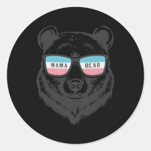 Trans Mama Bear Proud Transgender Ally Mum Transge Classic Round Sticker