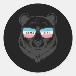 Trans Mama Bear Proud Transgender Ally Mum Transge Classic Round Sticker