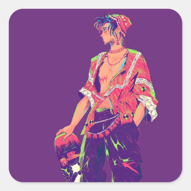 Trans Man FTM Square Sticker (Front)