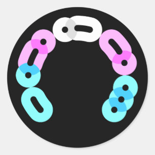 Trans Morse Code Arc Round Sticker