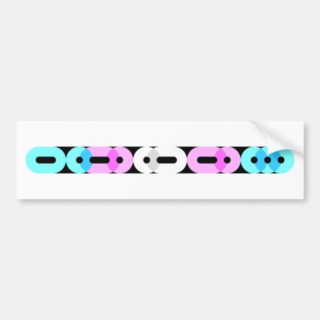 Trans Morse Code Bar Light Bumper Sticker (Front)