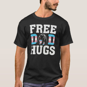 Trans Papa Bear Free Dad Hugs Rainbow Transgender T-Shirt