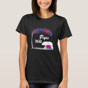 Trans Papa Bear Free Dad Hugs Rainbow Transgender T-Shirt