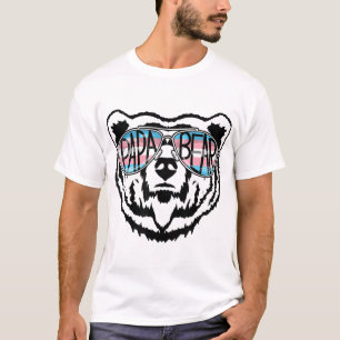 Trans Papa Bear Proud Dad Ally Transgender Rainbow T-Shirt