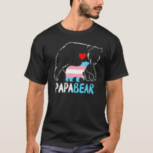 Trans Papa Bear Proud Dad Rainbow Transgender Fath T-Shirt