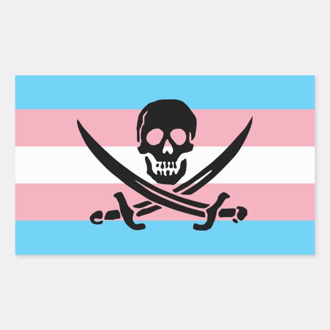 Trans Pirate Pride Sticker (Front)