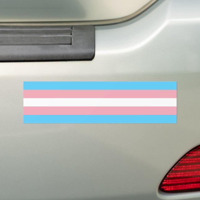 Trans Pride! Bumper Sticker (On Car)