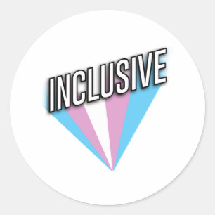 Trans Pride Burst - Inclusive Classic Round Sticker