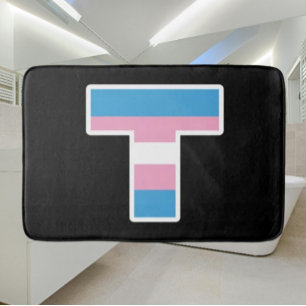 Trans Pride Capital T Bath Mat