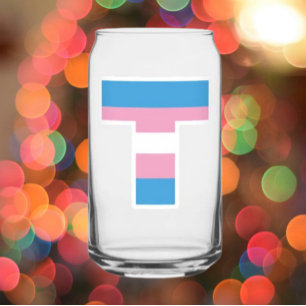 Trans Pride Capital T Can Glass