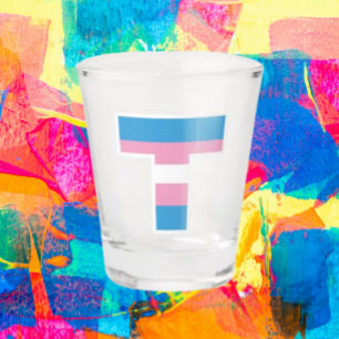 Trans Pride Capital T Shot Glass
