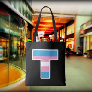 Trans Pride Capital T Tote Bag