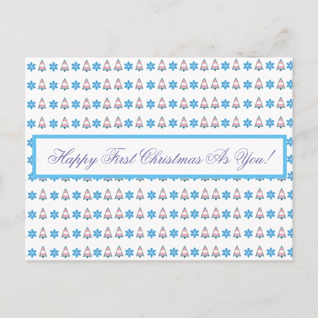 Trans Pride Christmas Holiday Postcard (Front)