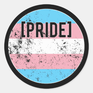 Trans Pride Circle Classic Round Sticker