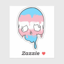 Trans Pride Dripping Skull