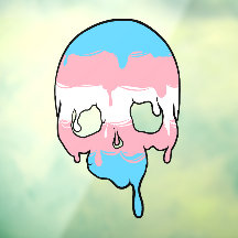 Trans Pride Dripping Skull