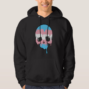 Trans Pride Dripping Skull Hoodie