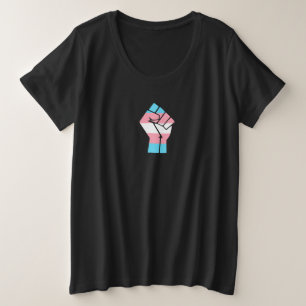 Trans Pride Fist Design for Equality  Plus Size T-Shirt