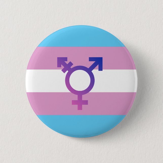 Trans Pride Flag 6 Cm Round Badge (Front)