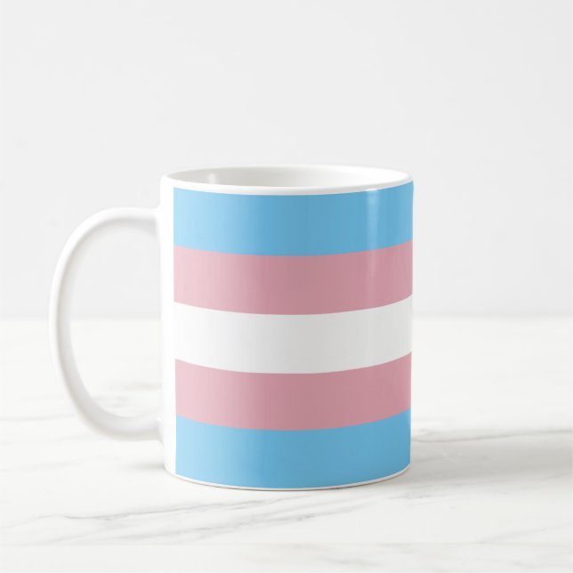 Trans Pride Flag Coffee Mug (Left)