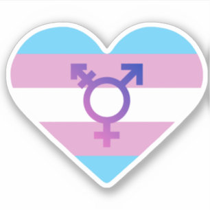 Trans Pride Flag Heart