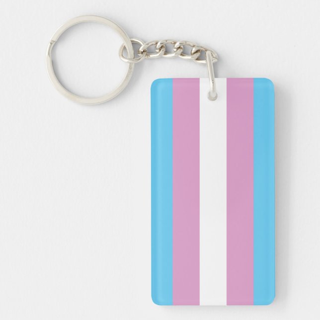 Trans Pride Flag Key Ring (Front)