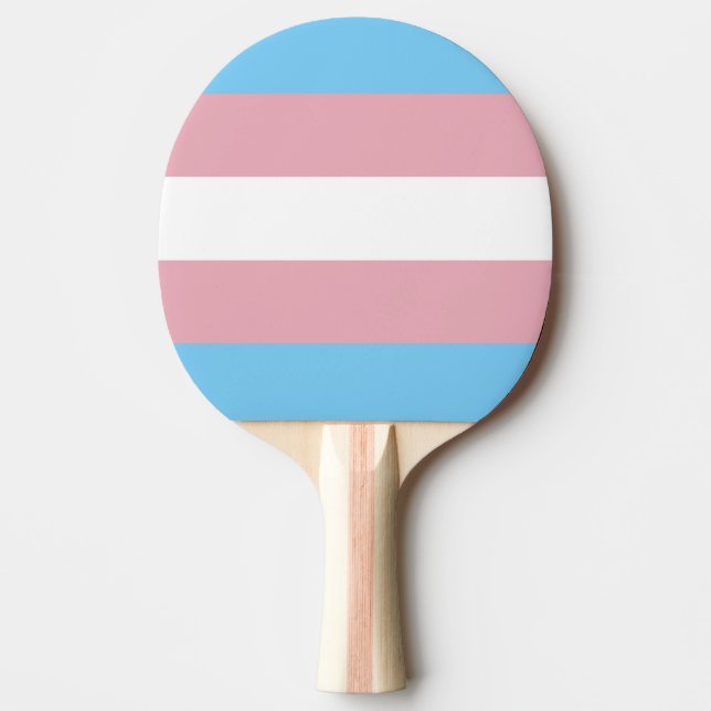 Trans Pride Flag Ping Pong Paddle (Front)