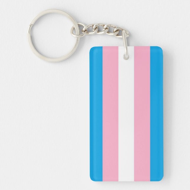trans pride flag trans inclusive allies feminist key ring (Front)