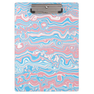 Trans Pride Flag Trippy Boho Groovy Wavy Stripes Clipboard