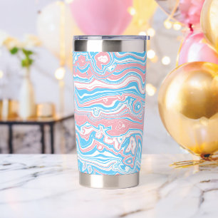 Trans Pride Flag Trippy Boho Groovy Wavy Stripes Insulated Tumbler