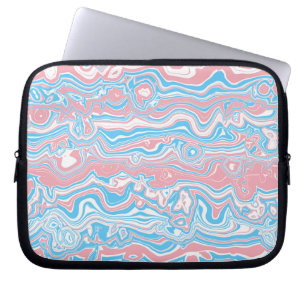 Trans Pride Flag Trippy Boho Groovy Wavy Stripes Laptop Sleeve