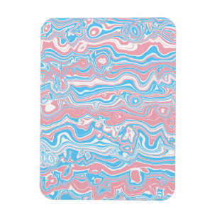 Trans Pride Flag Trippy Boho Groovy Wavy Stripes Magnet